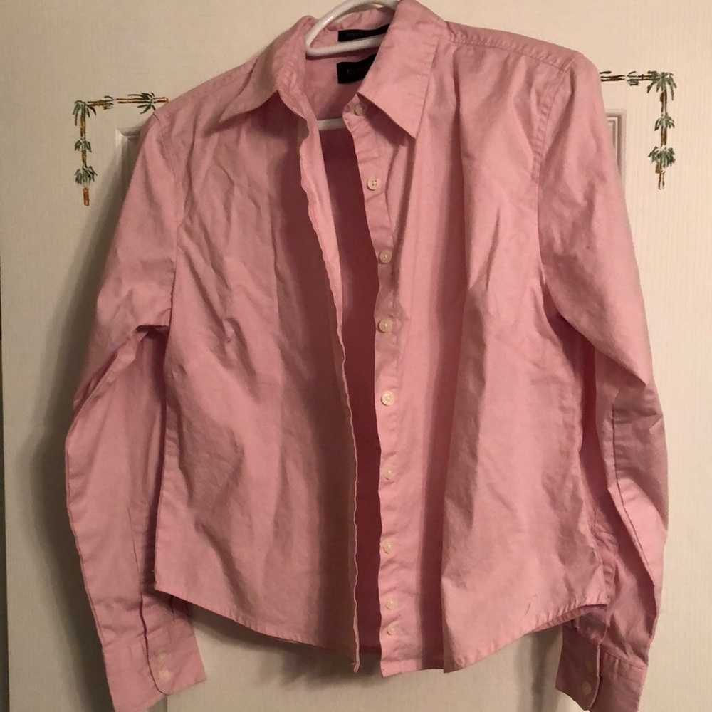 Ultra Club gently worn button down long sleeve shirt size M stretch poplin